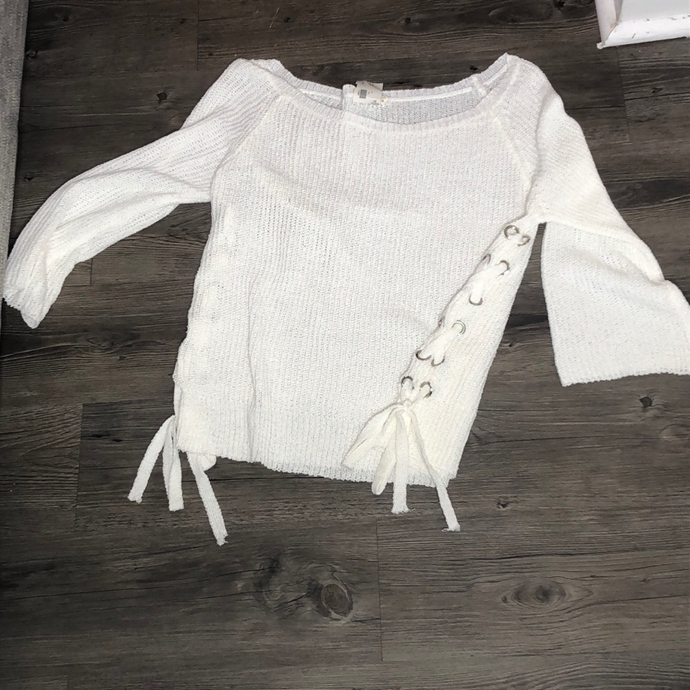 Waffle knit sweater